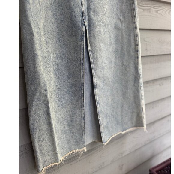Pilcro Anthropologie Light Wash Denim Midi Skirt | Size 10 - Picture 8 of 9